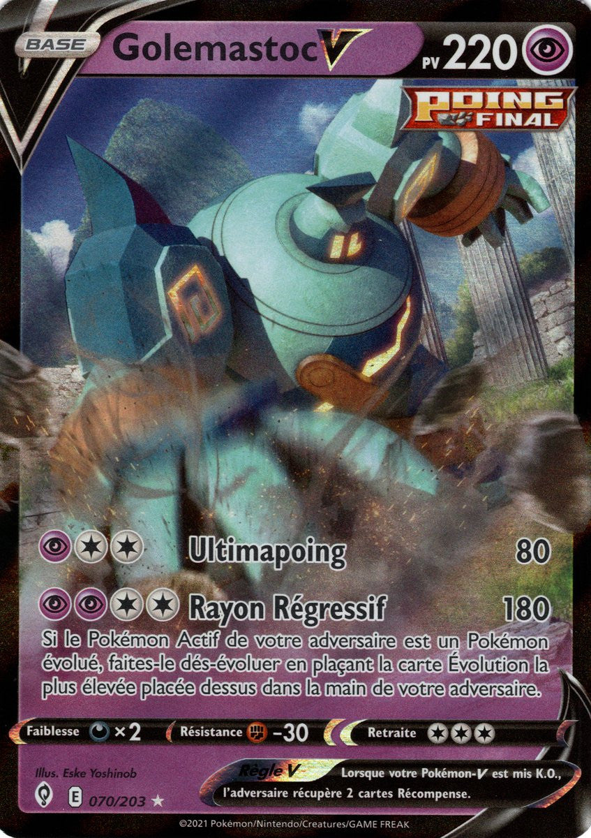 Golemastoc V – EB07 070/203 – Évolution Céleste SWSH07 – Cartes Pokémon