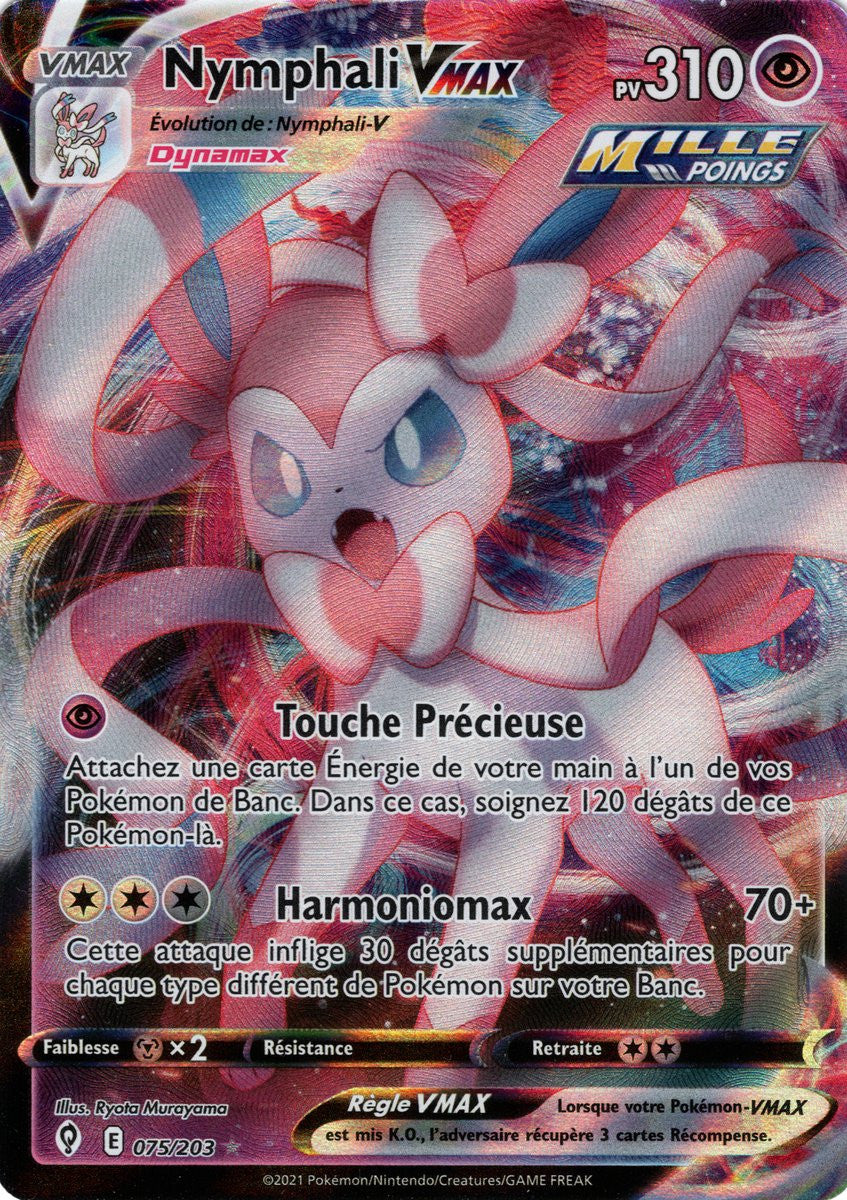 Nymphali VMAX – EB07 075/203 – Évolution Céleste SWSH07 – Cartes Pokémon