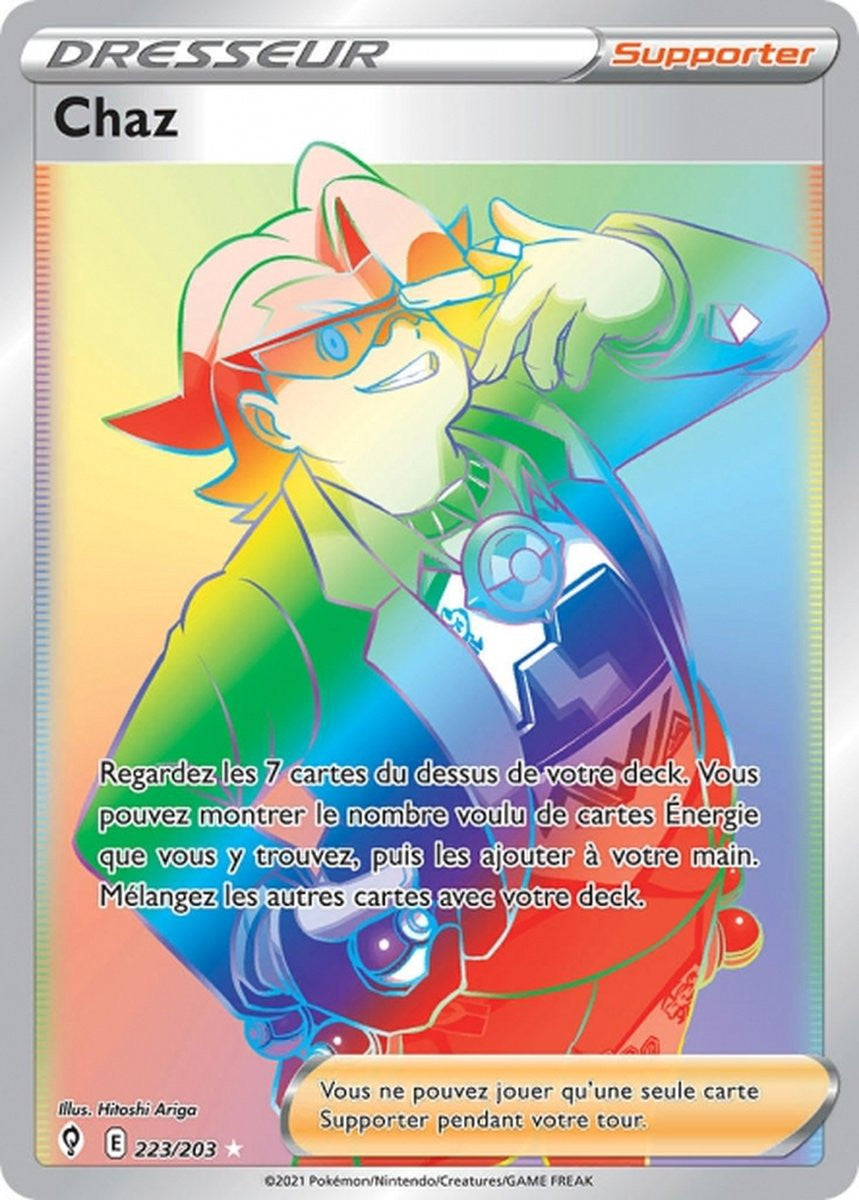 Chaz – EB07 223/203 – Évolution Céleste SWSH07 – Cartes Pokémon