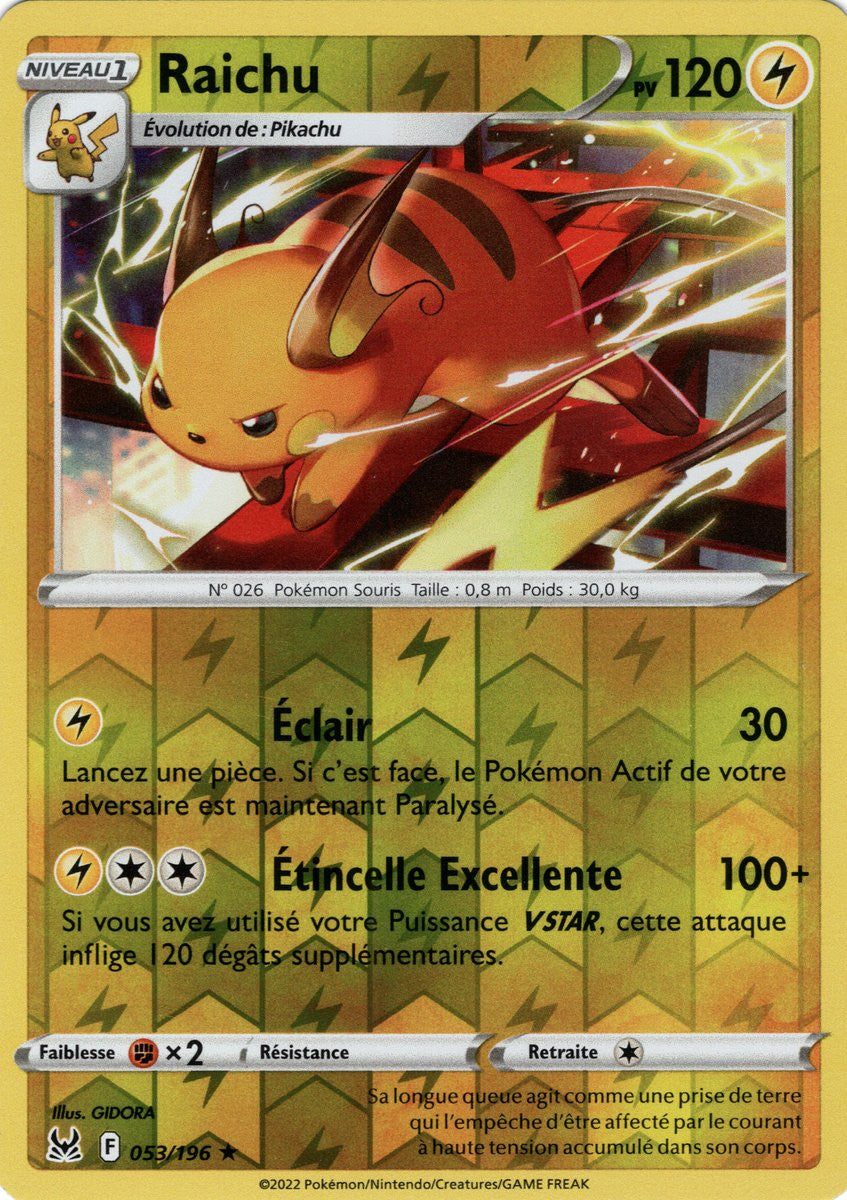 Raichu – 053/196 – Holo Reverse – Origine Perdue – EB11