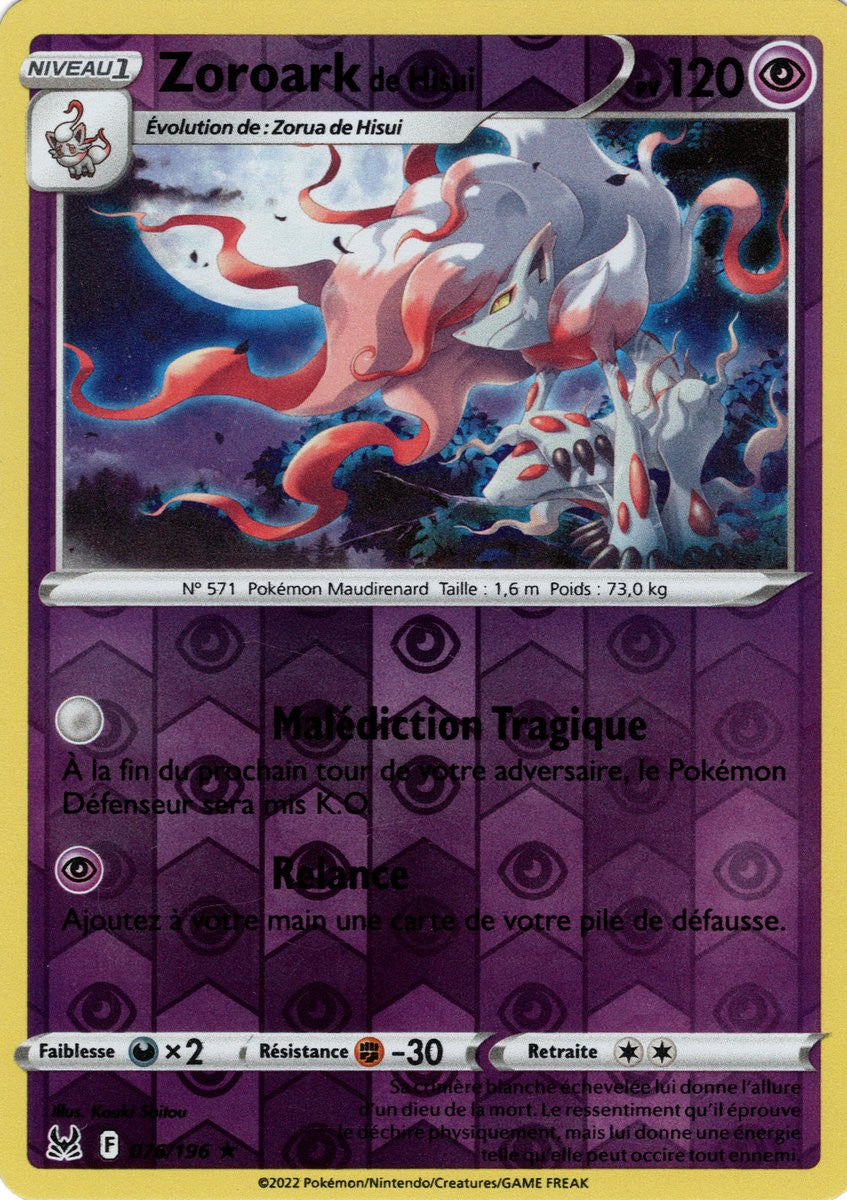 Zoroark de Hisui – 076/196 – Holo / Reverse – Origine Perdue – EB11
