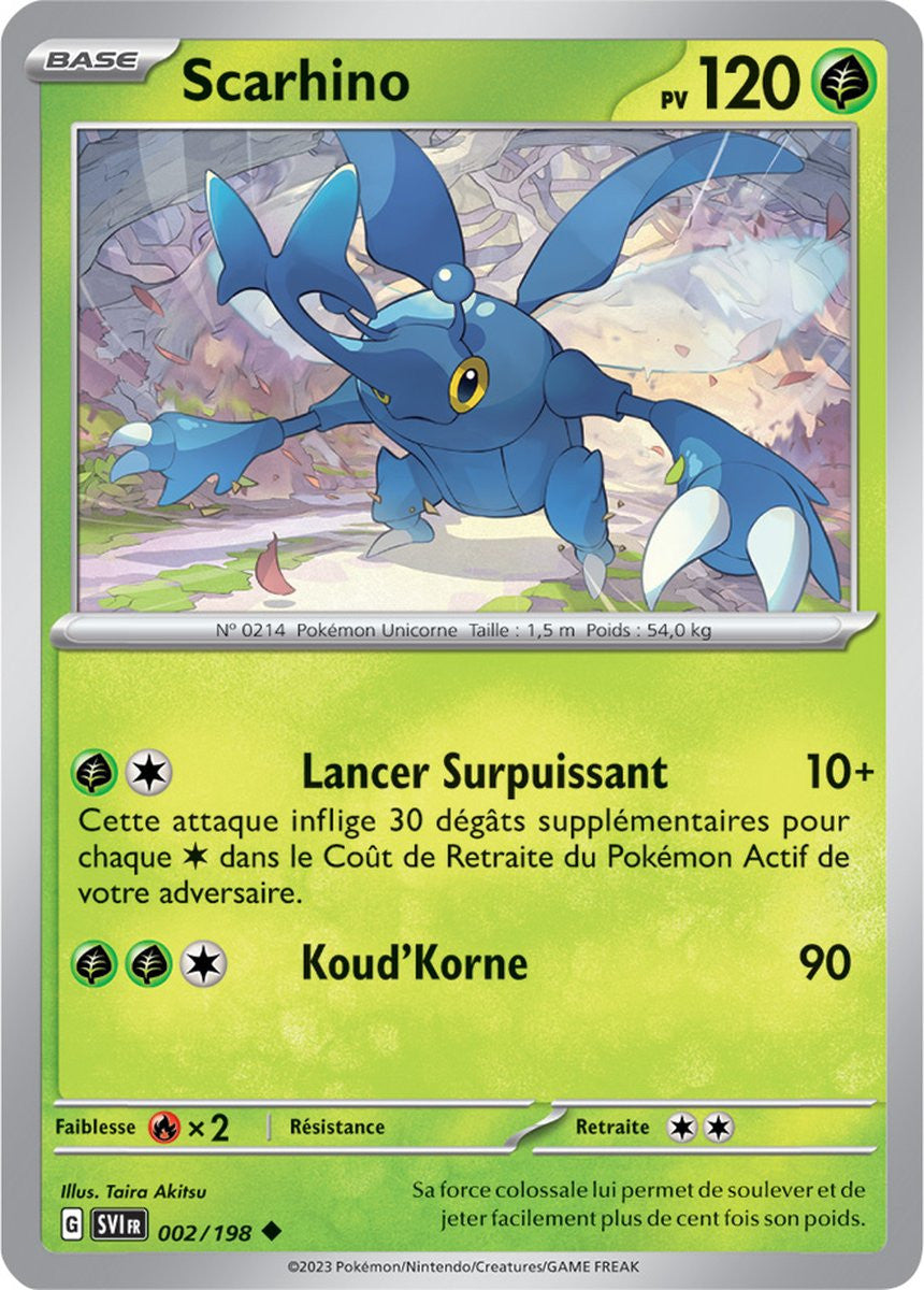 Scarhino – 002/198 – Carte Pokémon Écarlate et Violet EV01 (Normale)
