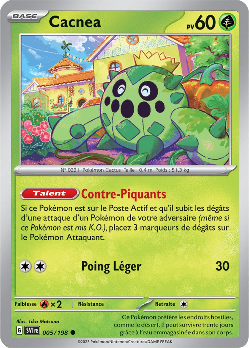 Cacnea – 005/198 – Carte Pokémon Écarlate et Violet EV01 (Normale)