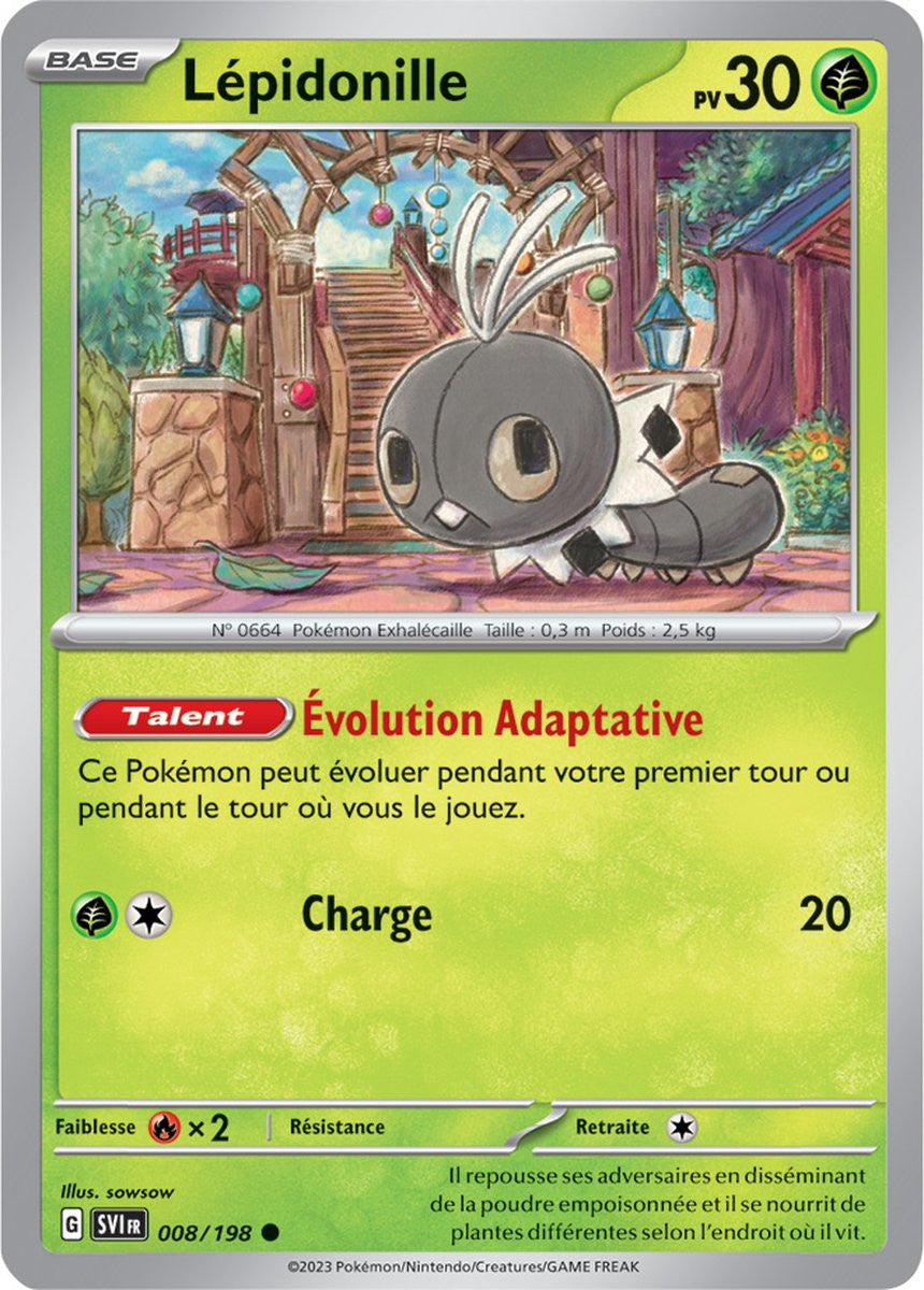 Lépidonille – 008/198 – Carte Pokémon Écarlate et Violet EV01 (Reverse)