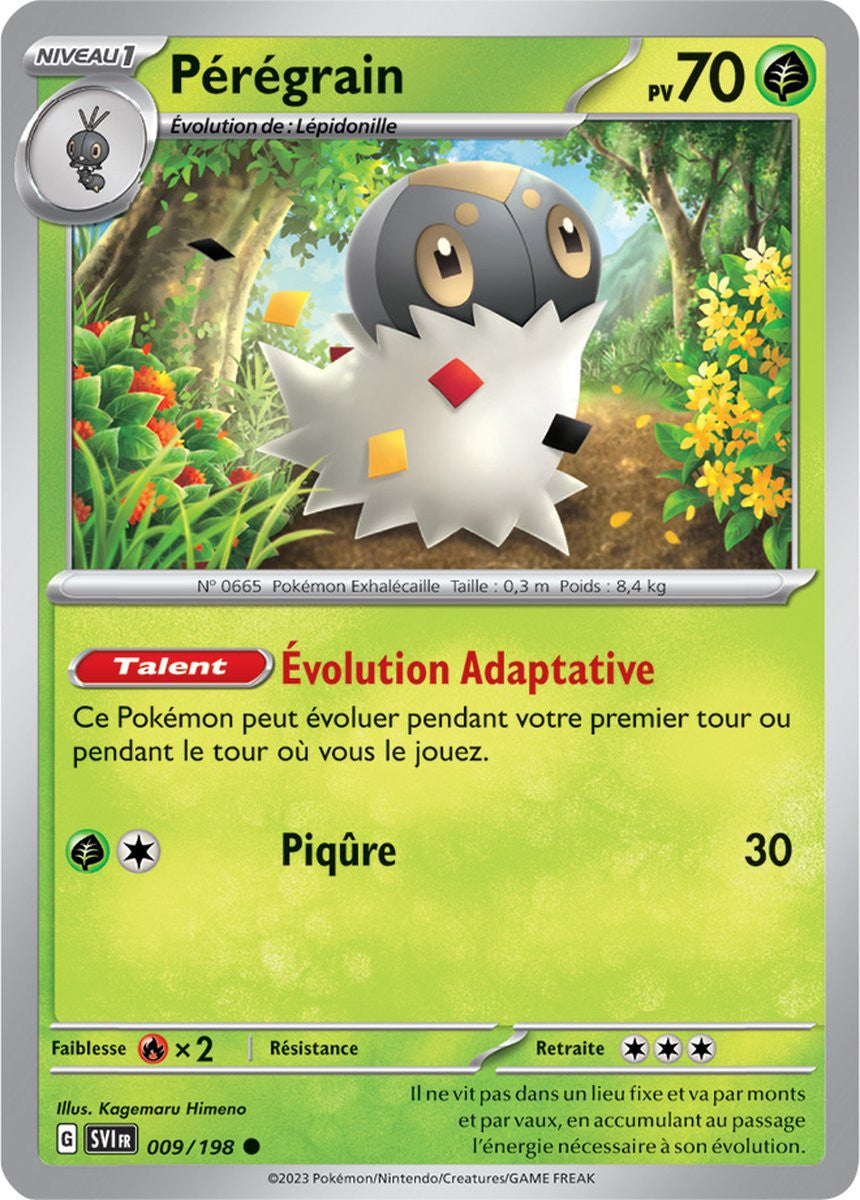 Pérégrain – 009/198 – Carte Pokémon Écarlate et Violet EV01 (Reverse)