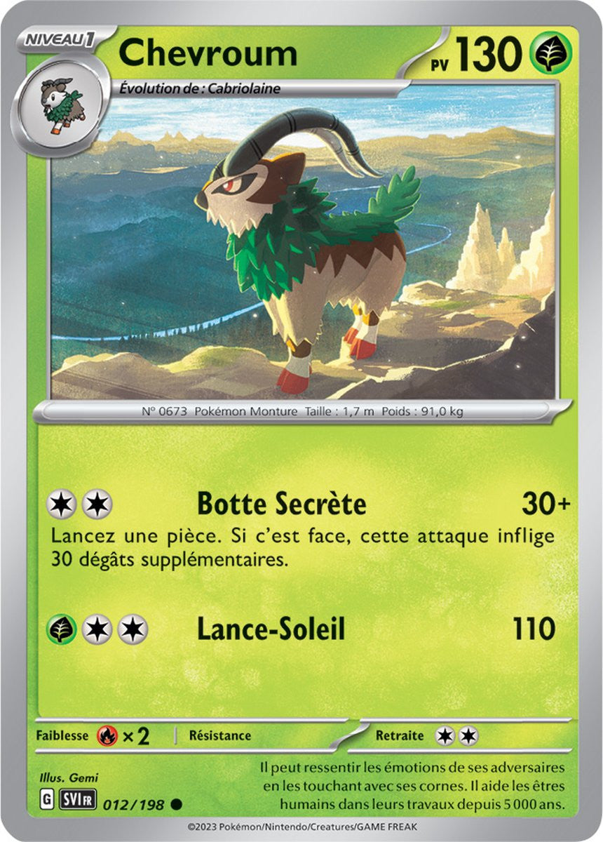 Chevroum – 012/198 – Carte Pokémon Écarlate et Violet EV01 (Normale)