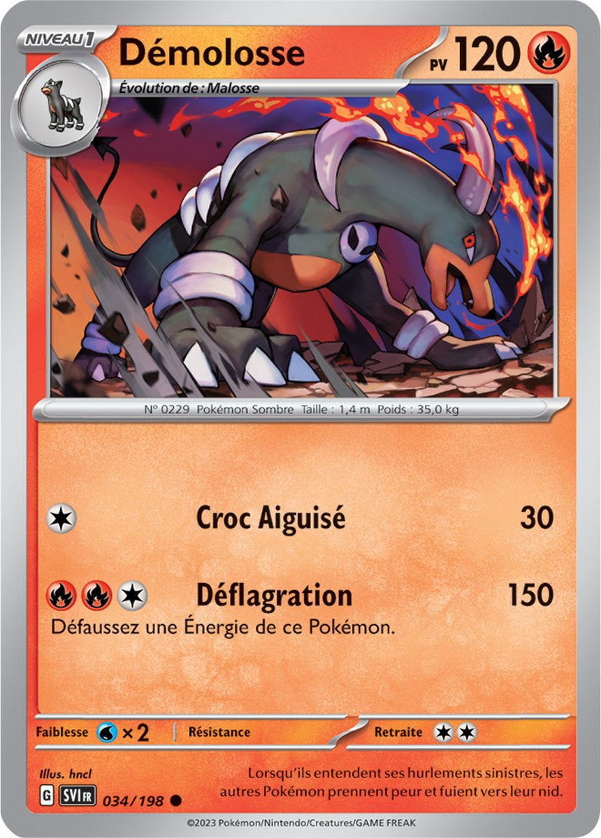 Démolosse – 034/198 – Carte Pokémon Écarlate et Violet EV01 (Normale)