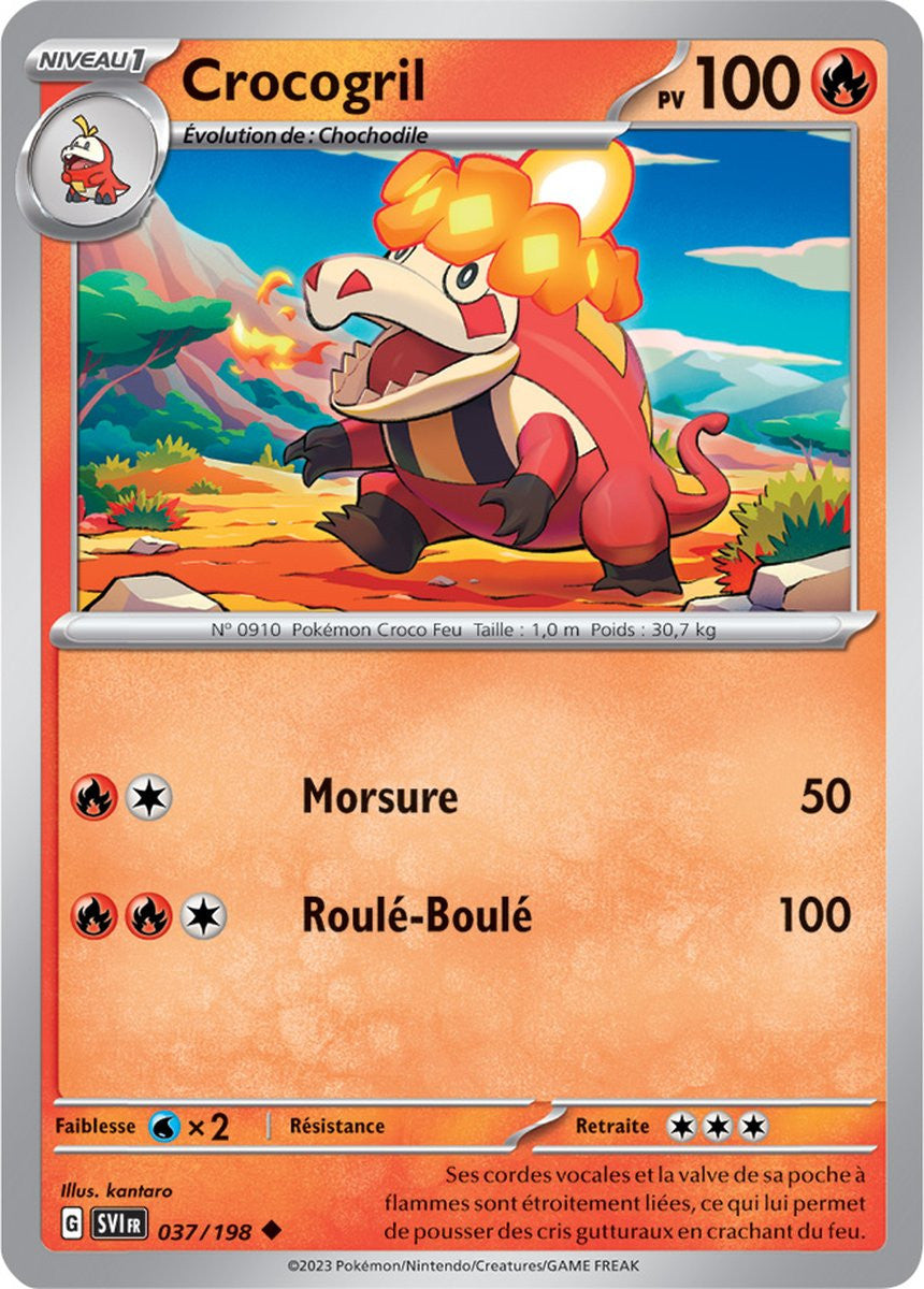 Crocogril – 037/198 – Carte Pokémon Écarlate et Violet EV01 (Reverse)