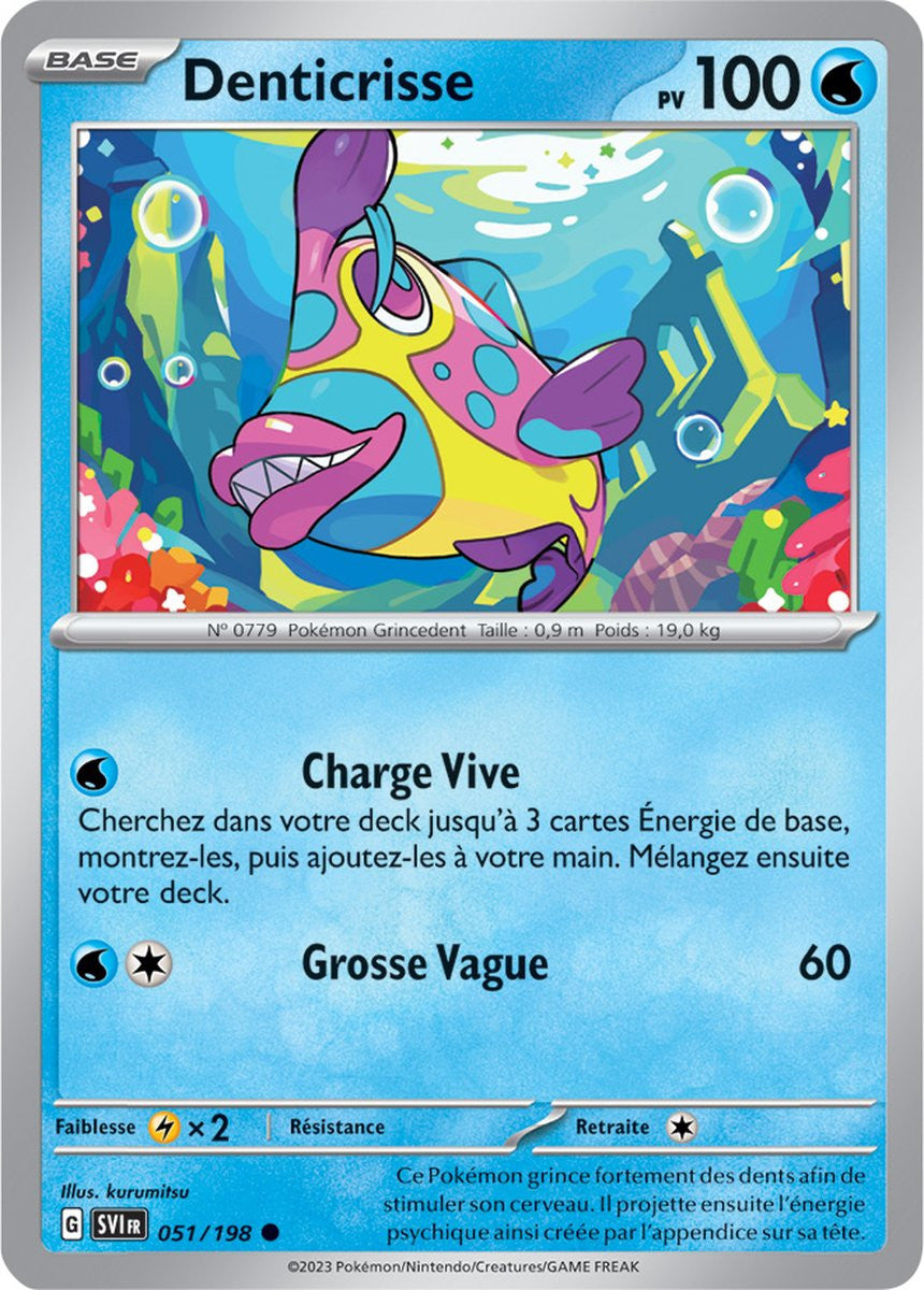 Denticrisse – 051/198 – Carte Pokémon Écarlate et Violet EV01 (Reverse)