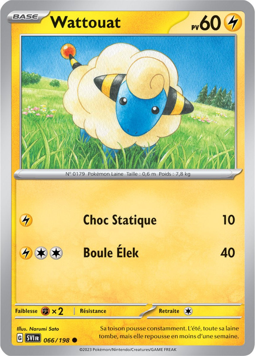 Wattouat – 066/198 – Carte Pokémon Écarlate et Violet EV01 (Reverse)