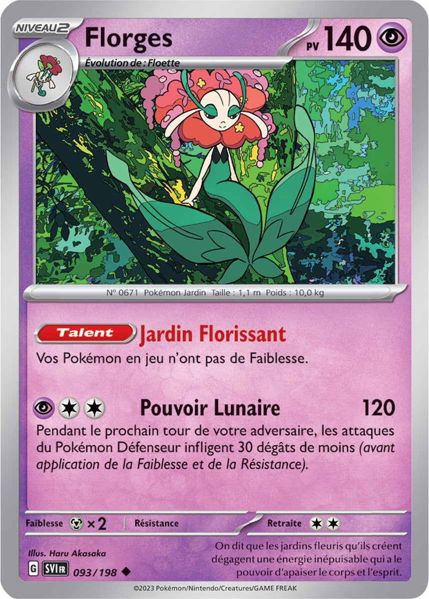 Florges – 093/198 – Carte Pokémon Écarlate et Violet EV01 (Reverse)