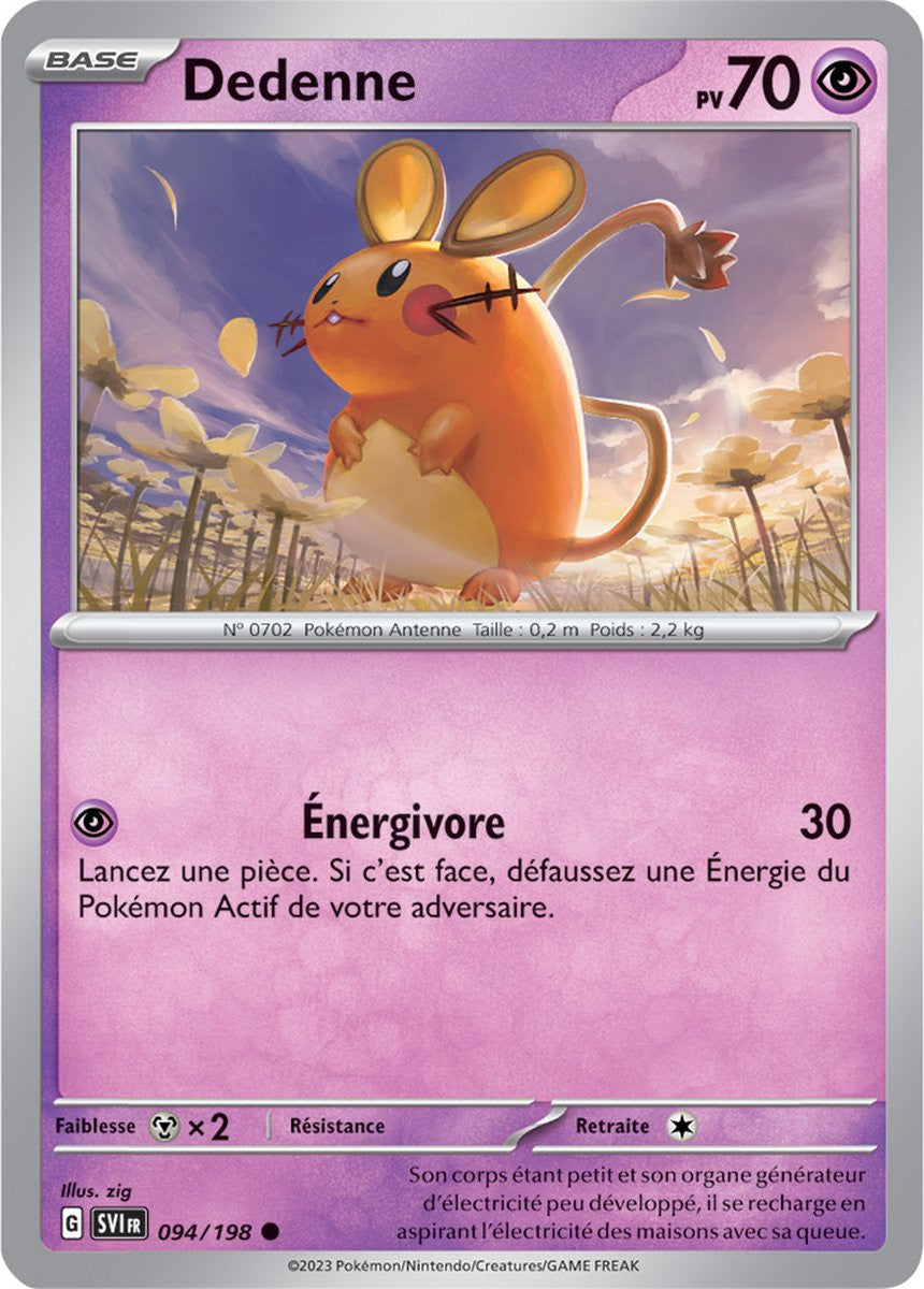 Dedenne – 094/198 – Carte Pokémon Écarlate et Violet EV01 (Normale)