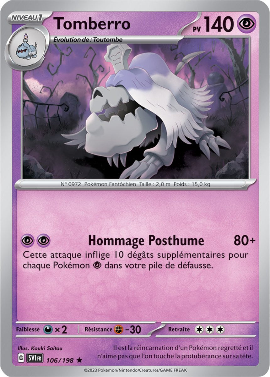 Tomberro – 106/198 – Carte Pokémon Écarlate et Violet EV01 (Reverse)