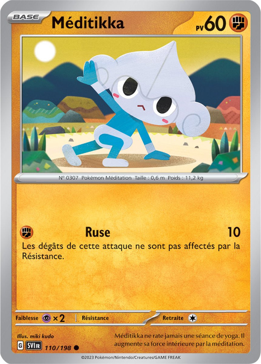 Méditikka – 110/198 – Carte Pokémon Écarlate et Violet EV01 (Reverse)