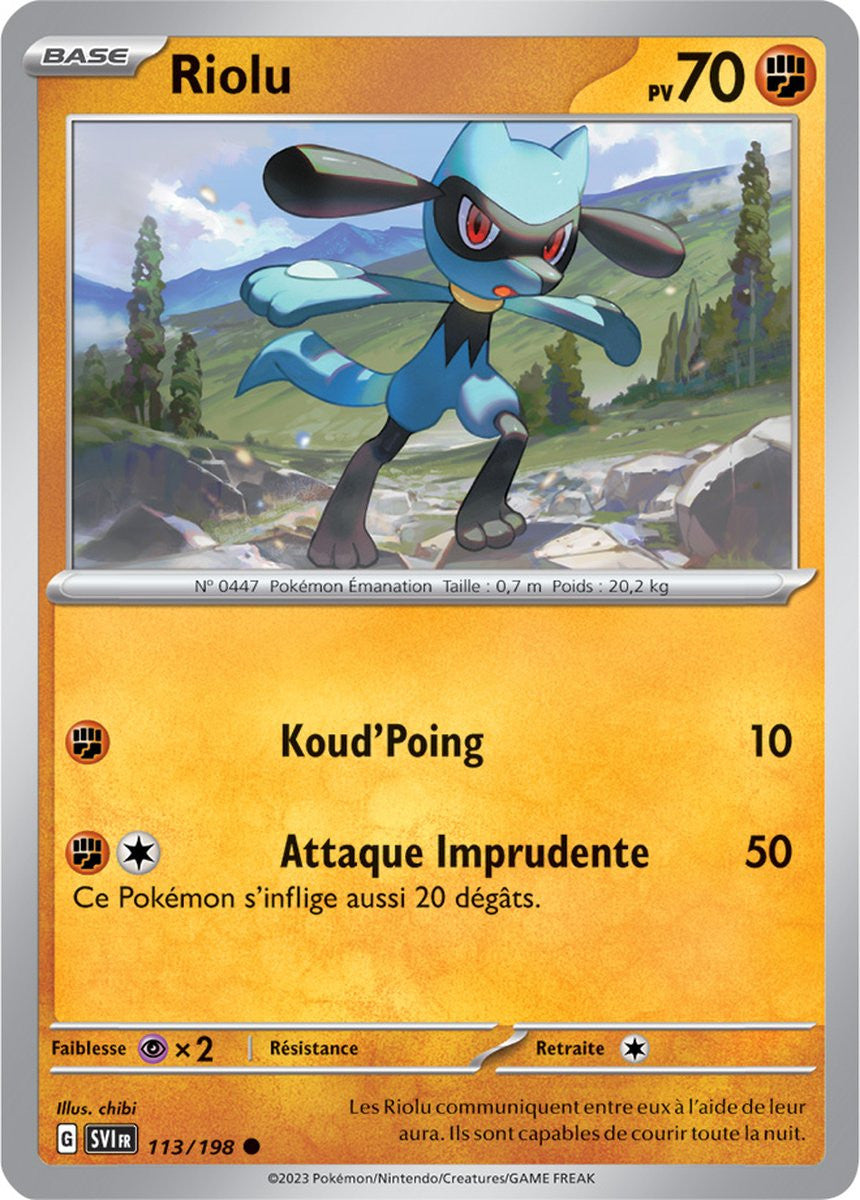 Riolu – 113/198 – Carte Pokémon Écarlate et Violet EV01 (Reverse)