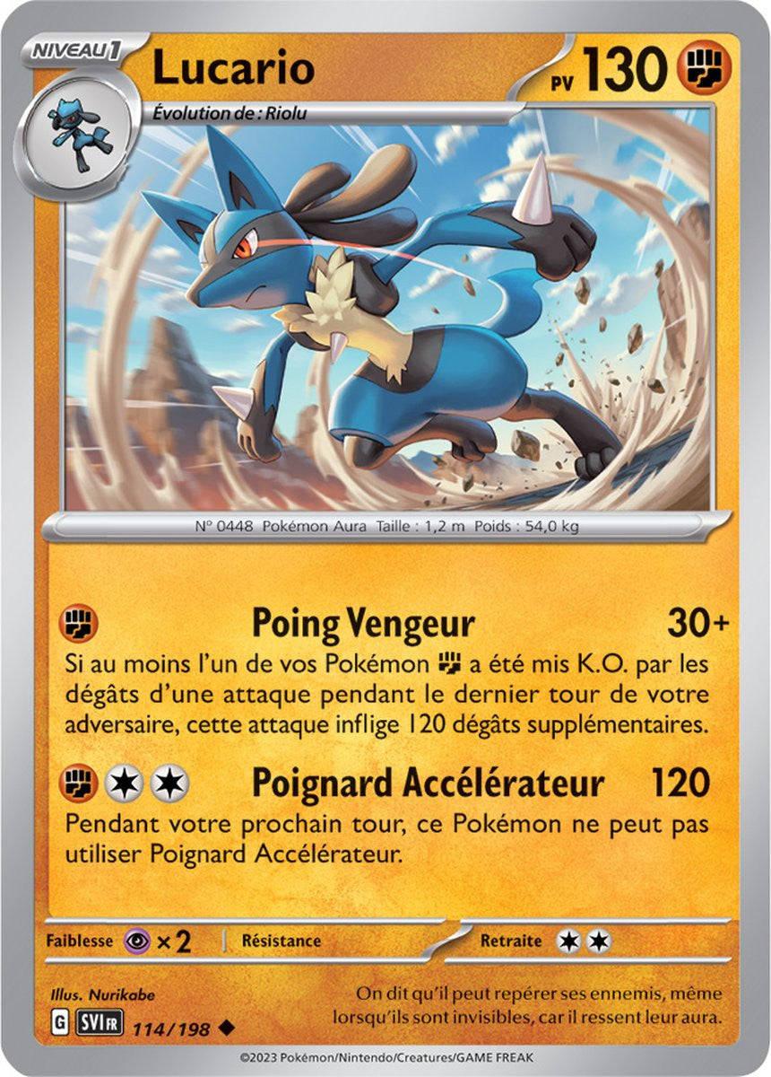 Lucario – 114/198 – Carte Pokémon Écarlate et Violet EV01 (Reverse)