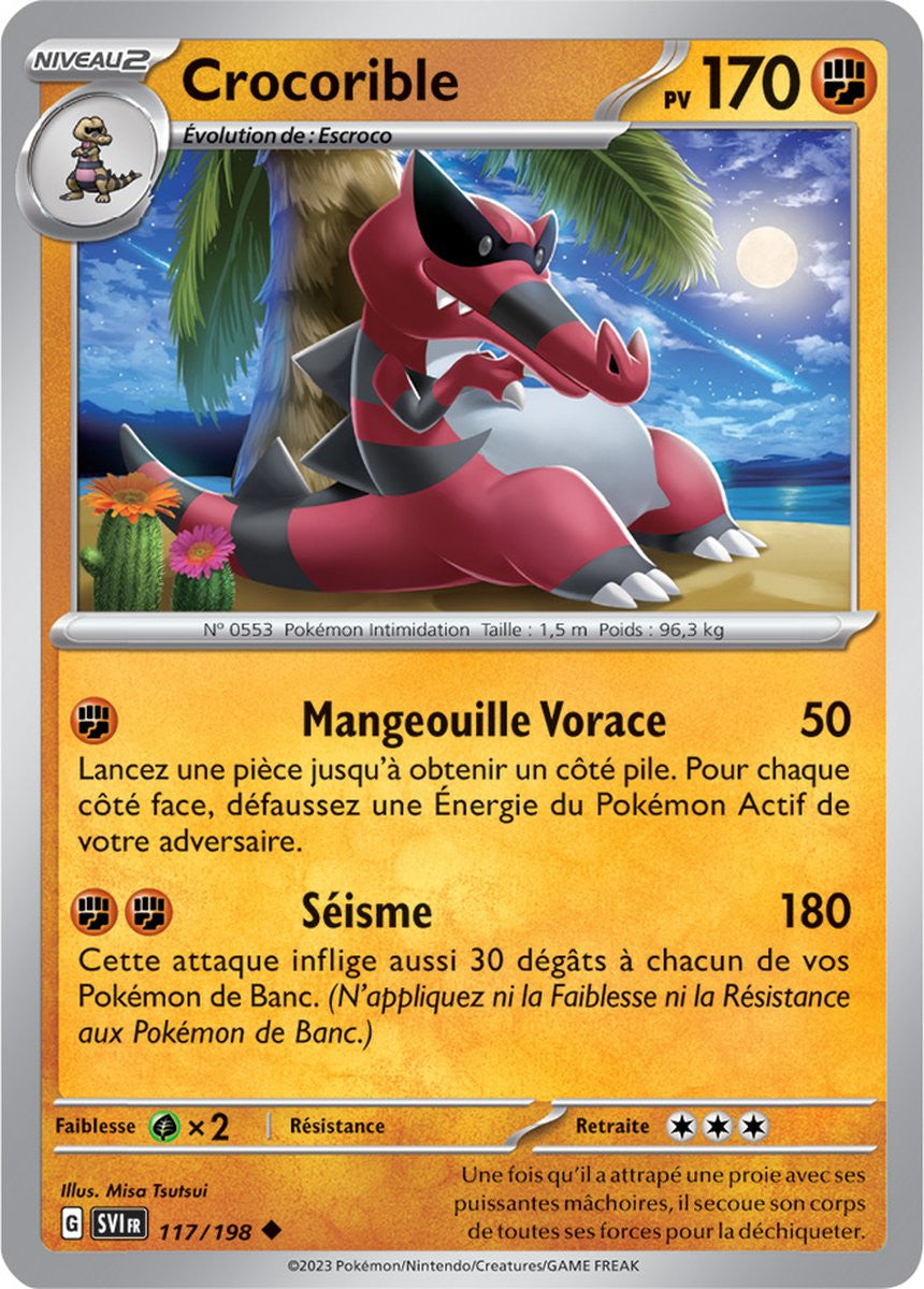 Crocorible – 117/198 – Carte Pokémon Écarlate et Violet EV01 (Reverse)