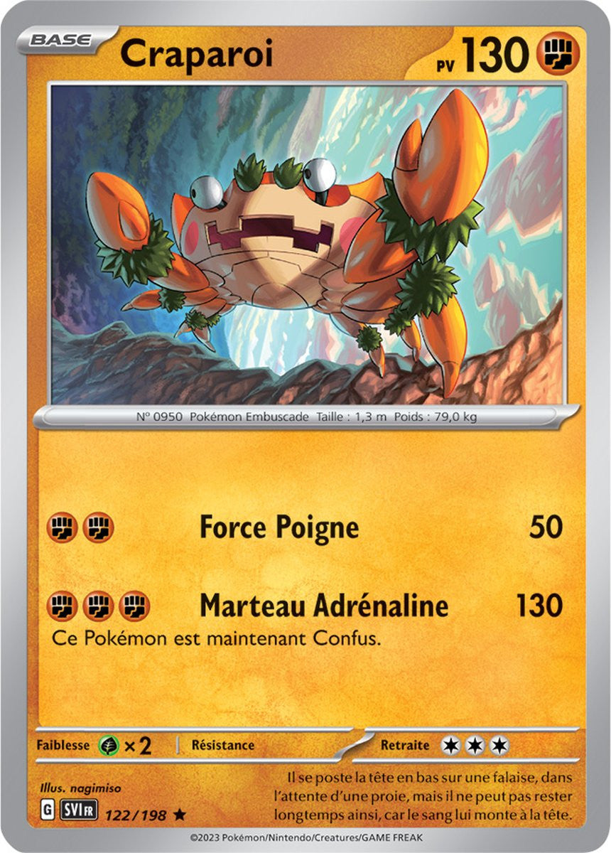 Craparoi – 122/198 – Carte Pokémon Écarlate et Violet EV01 (Reverse)