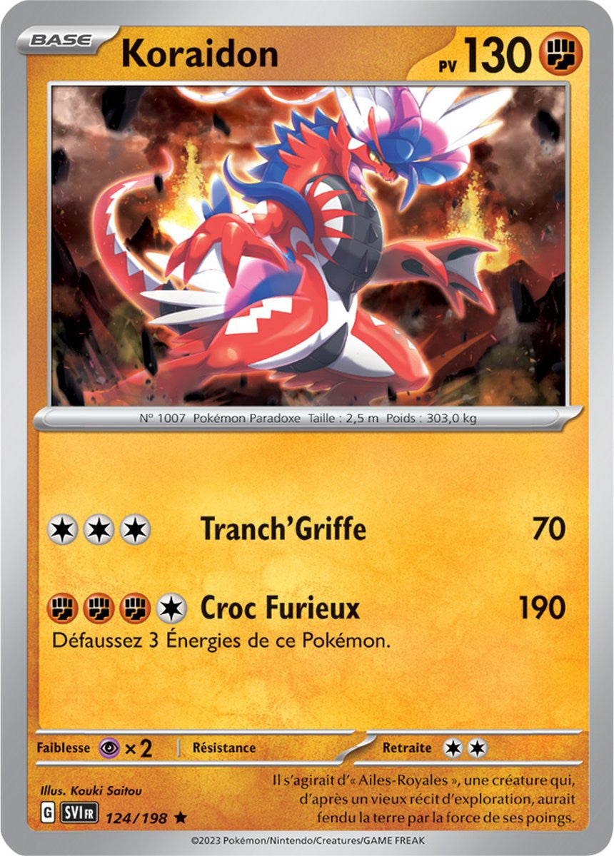 Koraidon – 124/198 – Carte Pokémon Écarlate et Violet EV01 (Reverse)