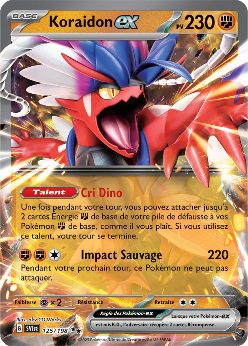 Koraidon ex – 125/198 – Carte Pokémon Écarlate et Violet EV01