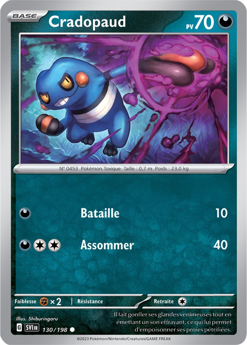 Cradopaud – 130/198 – Carte Pokémon Écarlate et Violet EV01 (Reverse)