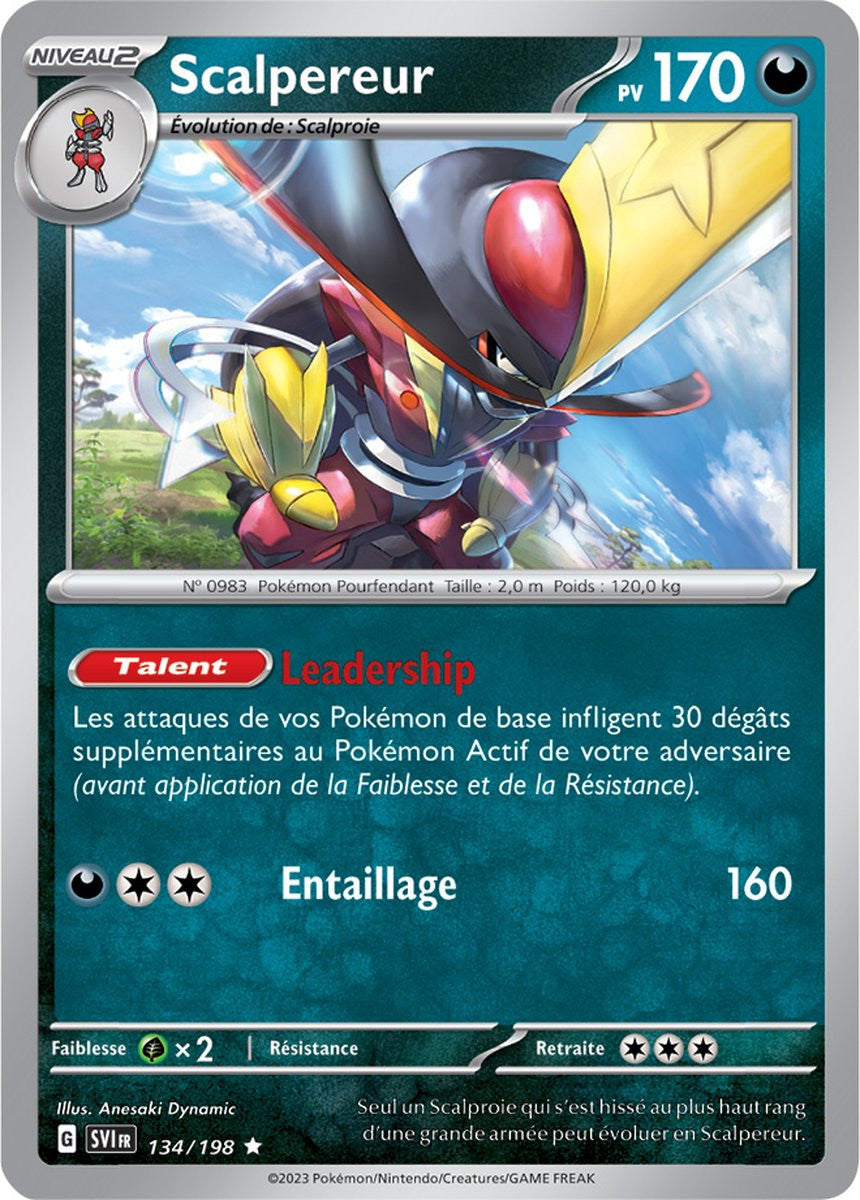 Scalpereur – 134/198 – Carte Pokémon Écarlate et Violet EV01 (Reverse)