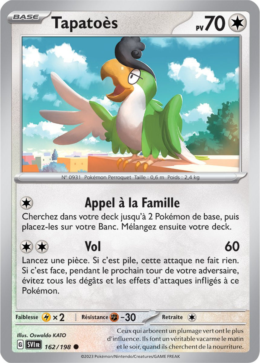 Tapatoès – 162/198 – Carte Pokémon Écarlate et Violet EV01 (Normale)