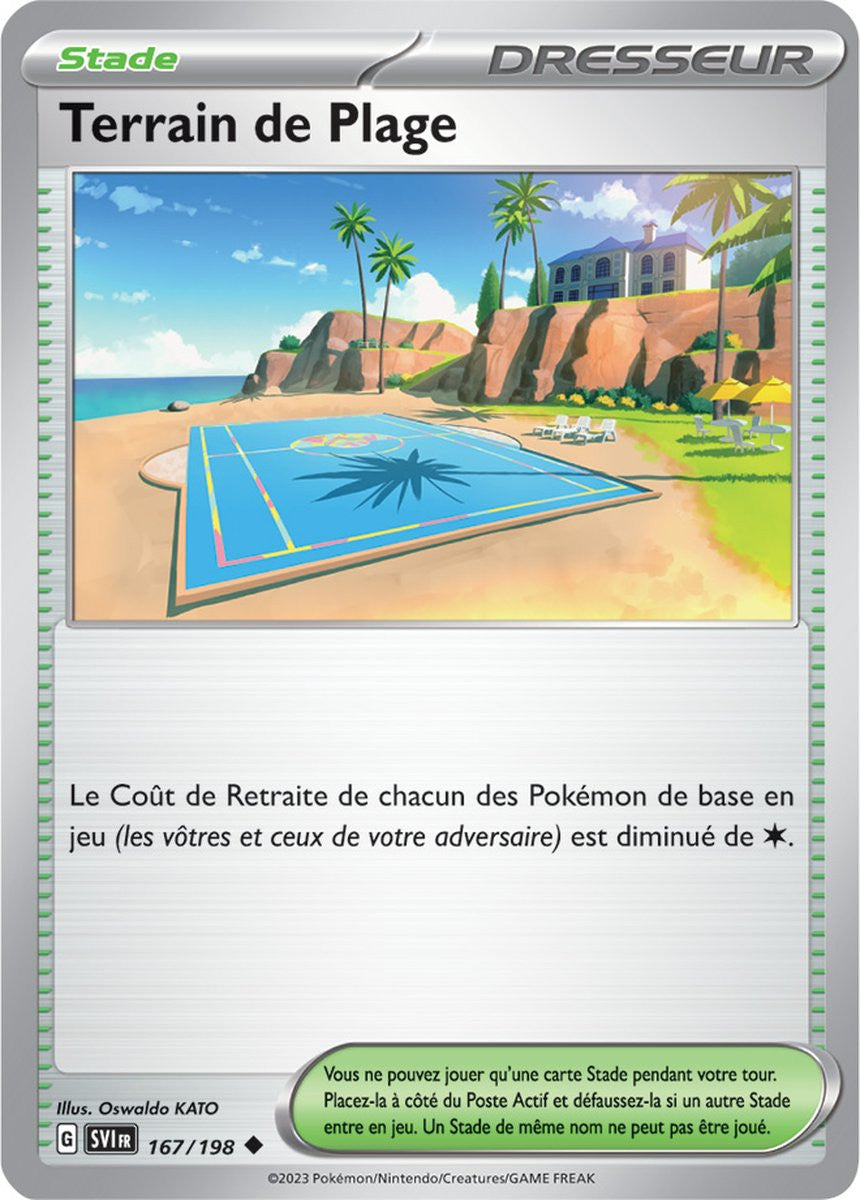 Terrain de Plage – 167/198 – Carte Pokémon Écarlate et Violet EV01 (Normale)