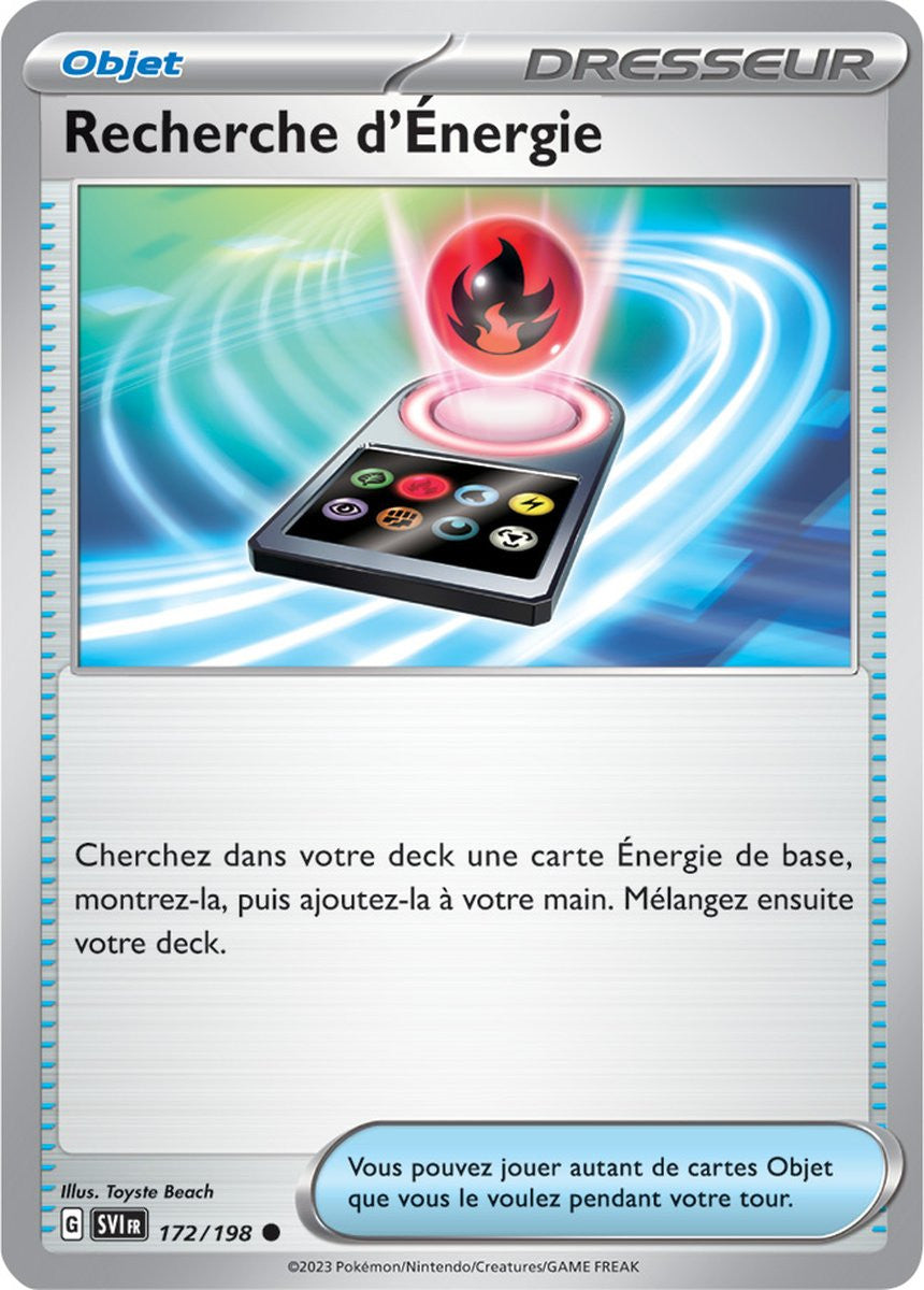 Recherche d&rsquo;Énergie – 172/198 – Carte Pokémon Écarlate et Violet EV01 (Reverse)