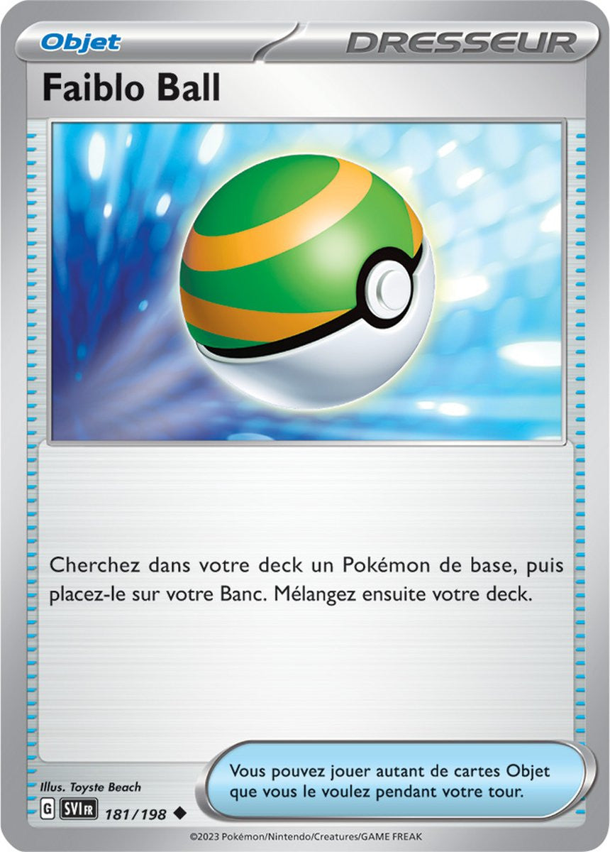 Faiblo Ball – 181/198 – Carte Pokémon Écarlate et Violet EV01 (Reverse)