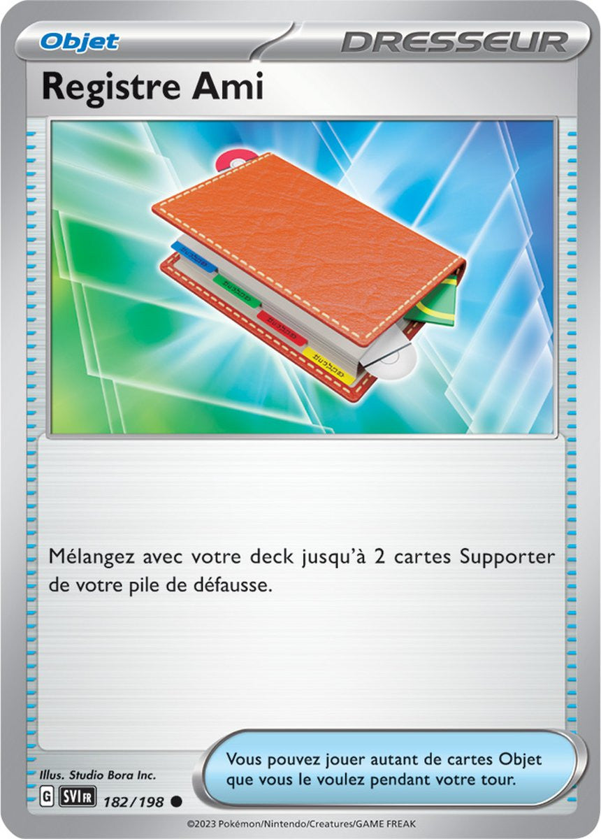 Registre Ami – 182/198 – Carte Pokémon Écarlate et Violet EV01 (Reverse)