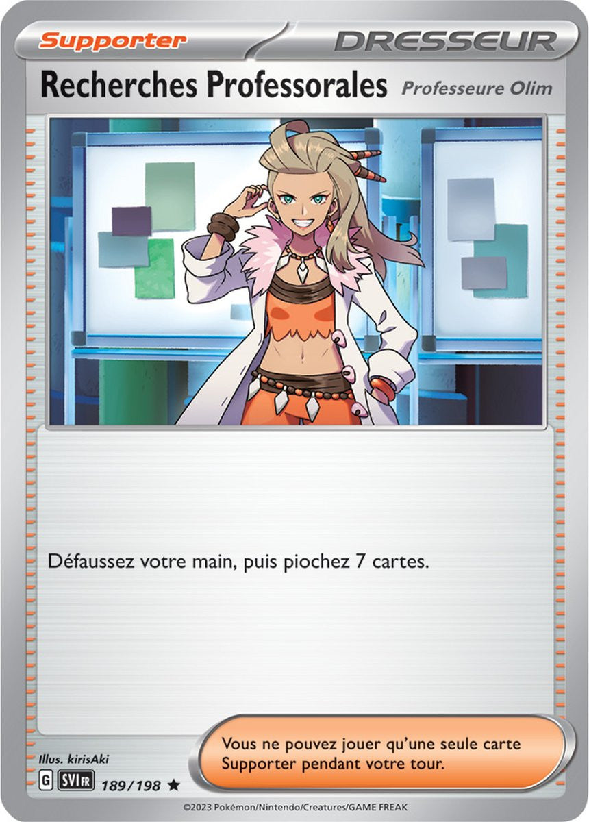 Recherches Professorales – 189/198 – Carte Pokémon Écarlate et Violet EV01 (Reverse)