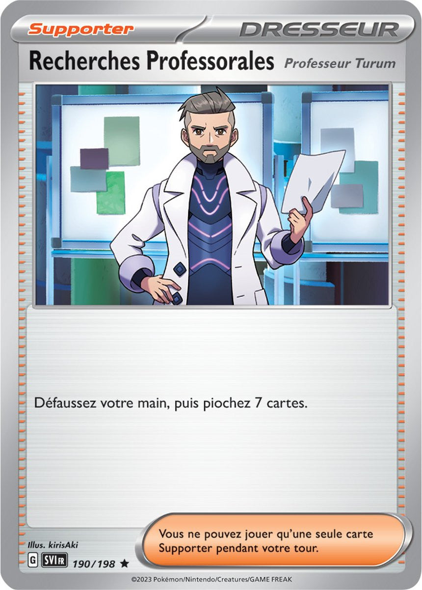 Recherches Professorales – 190/198 – Carte Pokémon Écarlate et Violet EV01 (Reverse)