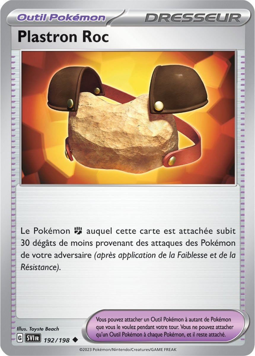 Plastron Roc – 192/198 – Carte Pokémon Écarlate et Violet EV01 (Reverse)