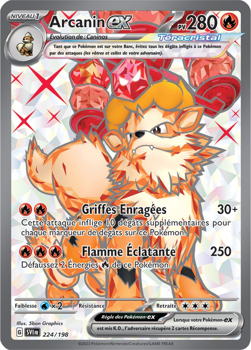 Arcanin ex – 224/198 – Carte Pokémon Écarlate et Violet EV01