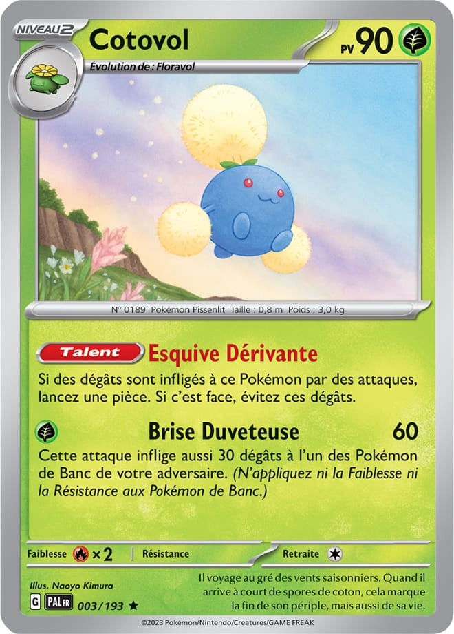 Cotovol – 003/193 – Carte Pokémon Évolutions à Paldea EV02 (Normale)