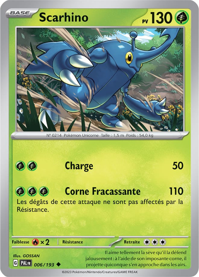 Scarhino – 006/193 – Carte Pokémon Évolutions à Paldea EV02 (Reverse)
