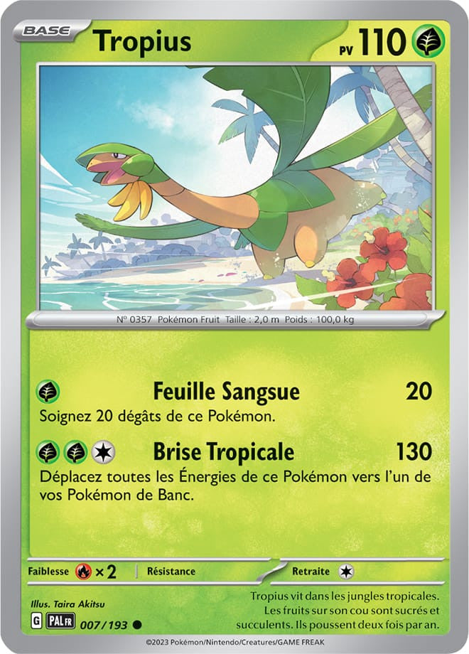Tropius – 007/193 – Carte Pokémon Évolutions à Paldea EV02 (Reverse)