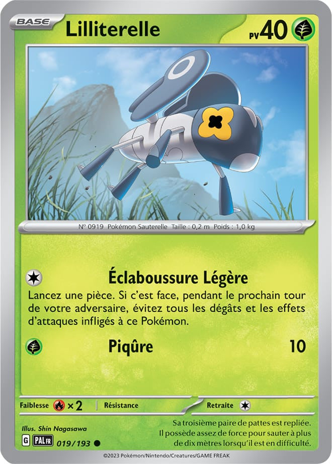 Lilliterelle – 019/193 – Carte Pokémon Évolutions à Paldea EV02 (Reverse)
