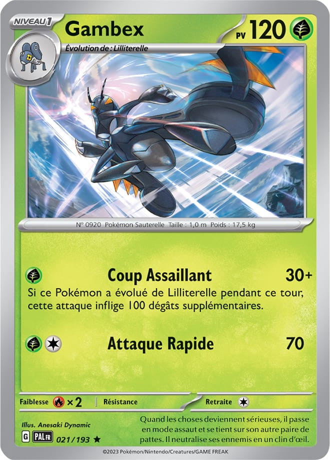 Gambex – 021/193 – Carte Pokémon Évolutions à Paldea EV02 (Reverse)