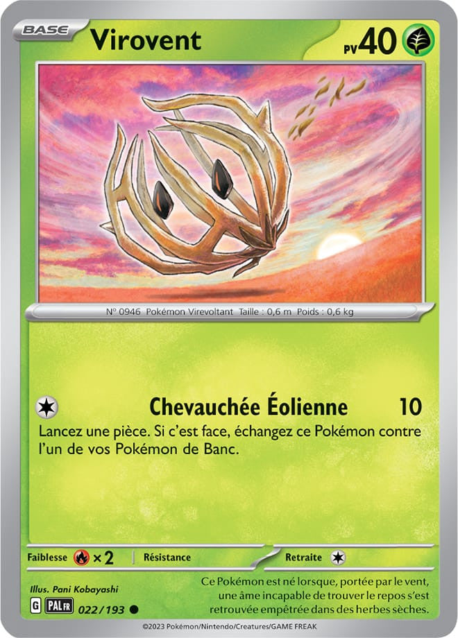 Virovent – 022/193 – Carte Pokémon Évolutions à Paldea EV02 (Reverse)