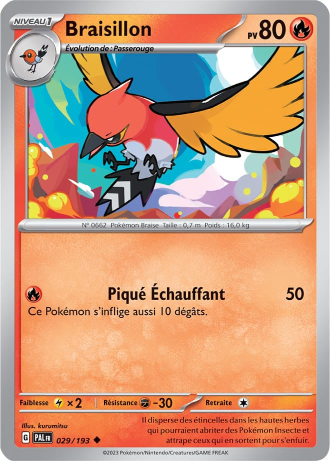 Braisillon – 029/193 – Carte Pokémon Évolutions à Paldea EV02 (Reverse)