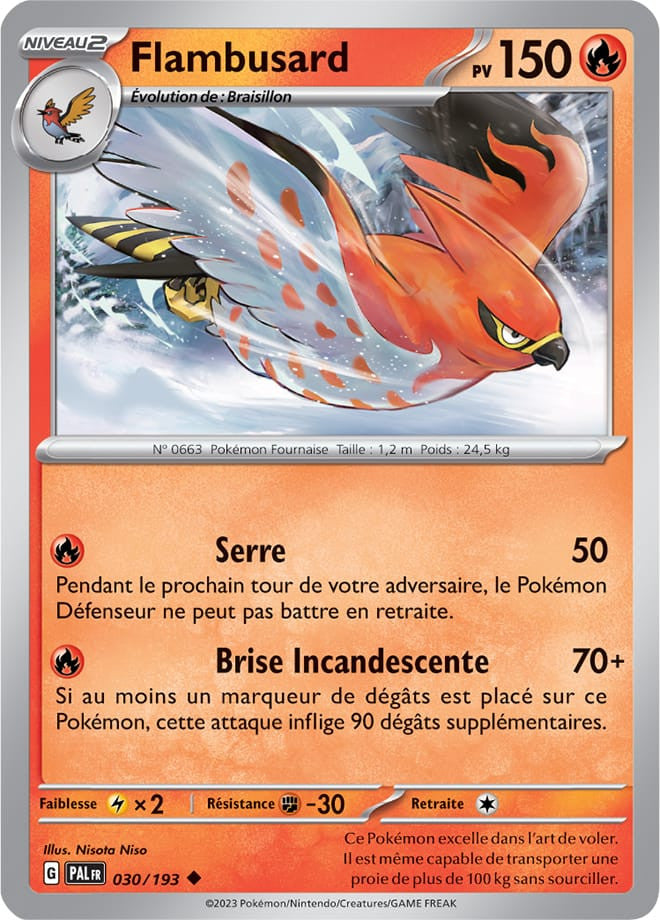 Flambusard – 030/193 – Carte Pokémon Évolutions à Paldea EV02 (Normale)