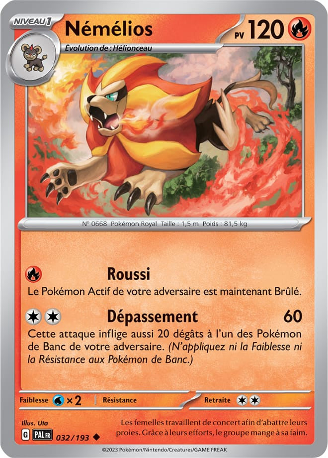 Némélios – 032/193 – Carte Pokémon Évolutions à Paldea EV02 (Normale)