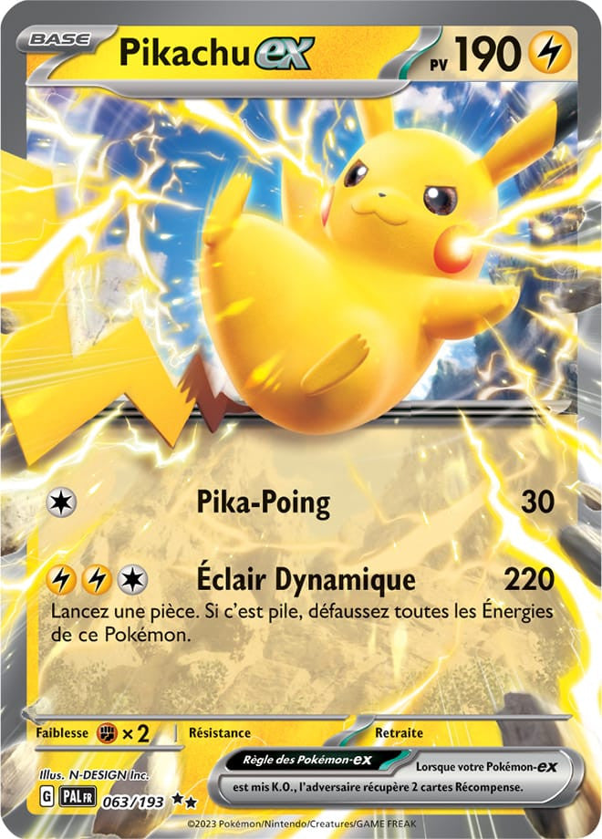 Pikachu EX – 063/193 – Carte Pokémon Évolutions à Paldea EV02
