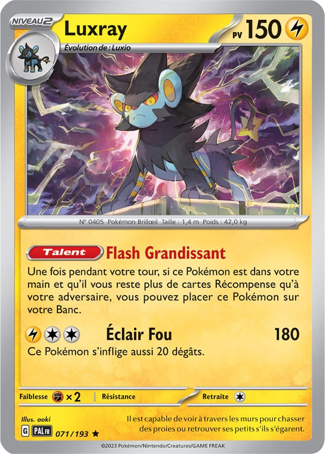 Luxray – 071/193 – Carte Pokémon Évolutions à Paldea EV02 (Reverse)