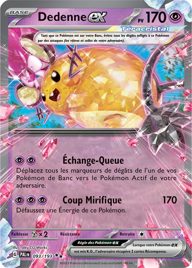 Dedenne EX – 093/193 – Carte Pokémon Évolutions à Paldea EV02