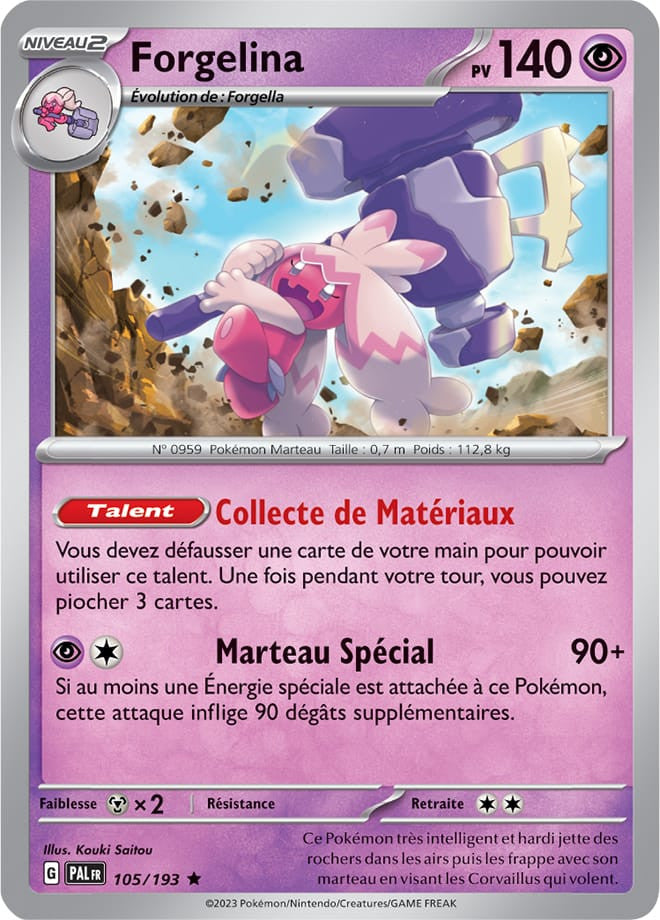 Forgelina – 105/193 – Carte Pokémon Évolutions à Paldea EV02 (Reverse)