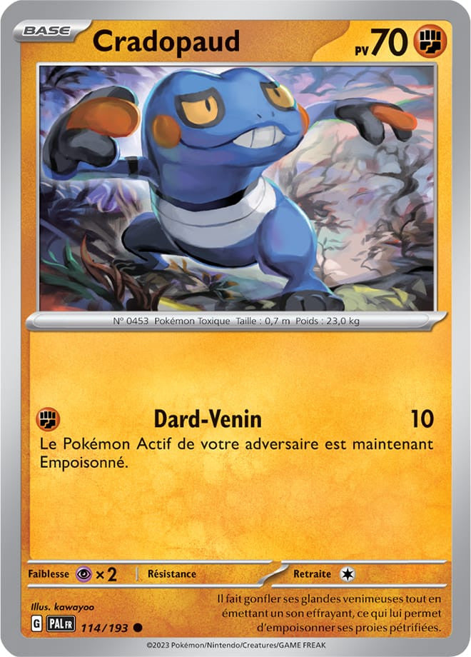 Cradopaud – 114/193 – Carte Pokémon Évolutions à Paldea EV02 (Reverse)