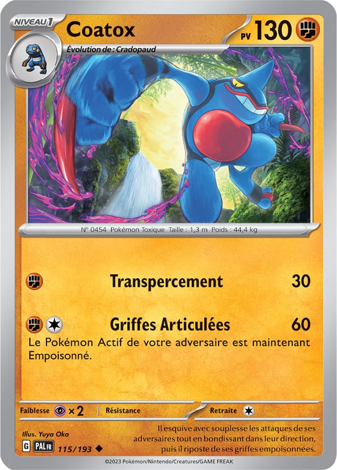 Coatox – 115/193 – Carte Pokémon Évolutions à Paldea EV02 (Reverse)